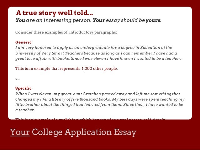 Common college admission essay topics