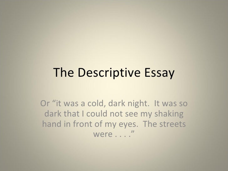 Descriptive essay assignment sheet