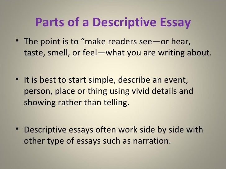 Parts of an descriptive essay