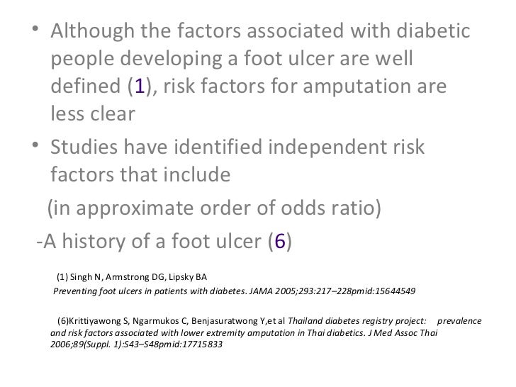 risk factors for amputation in patients with diabetes mellitus. a case-control study risk factors for amputation in patients with diabetes mellitus. a case-control study