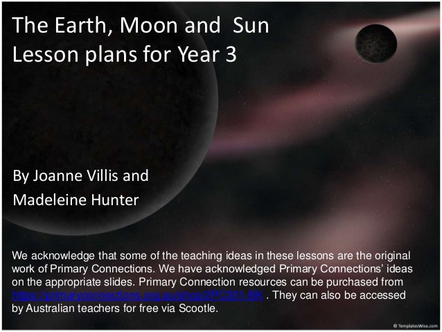 The Earth, moon and sun teaching unit