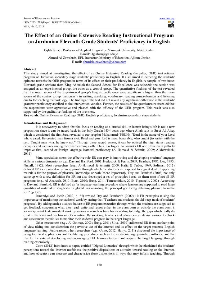 Teaching reading research paper