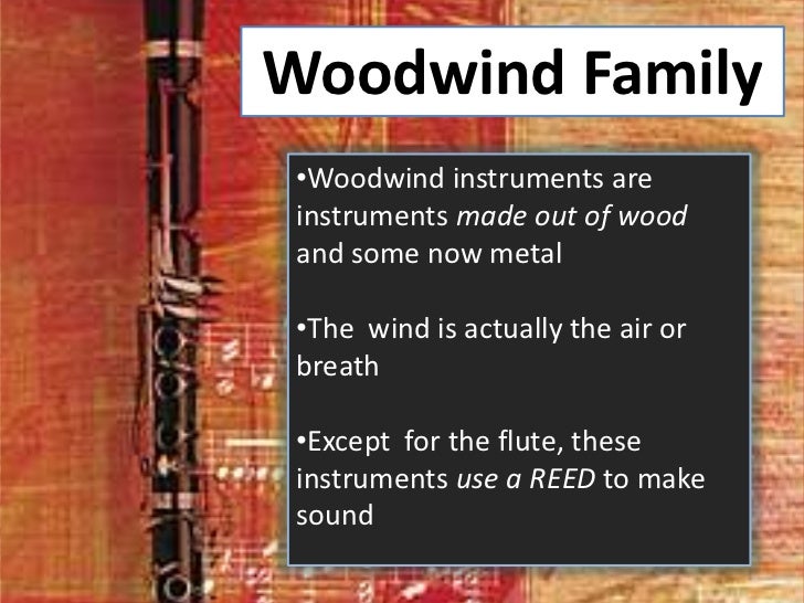 The four instrument families of the orchestra!
