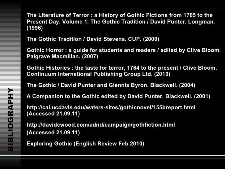 The gothic motifs and conventions 2011 12