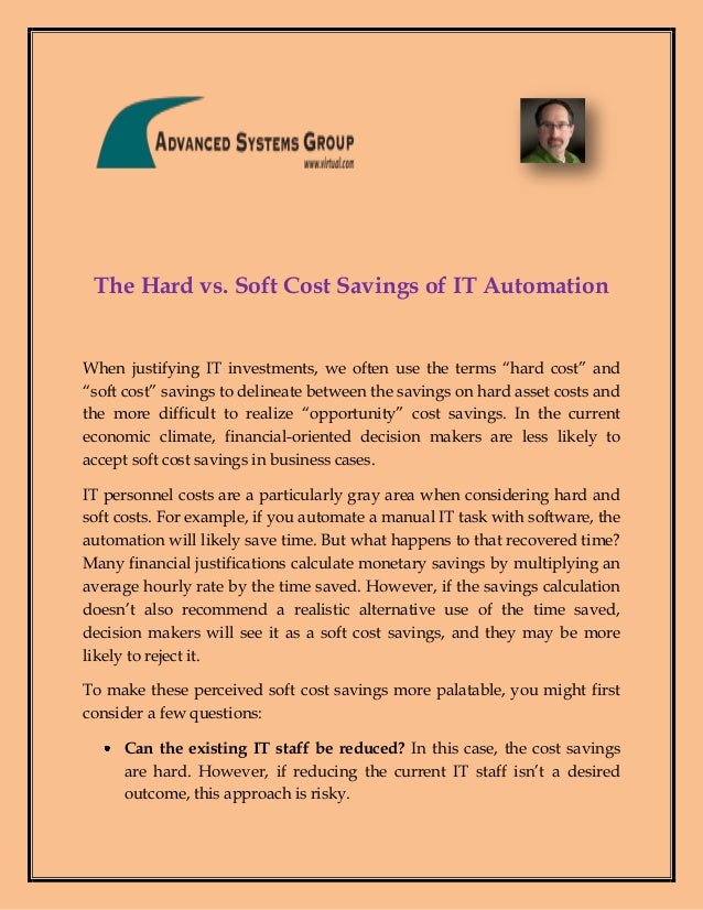 The hard vs. soft cost savings of it automation