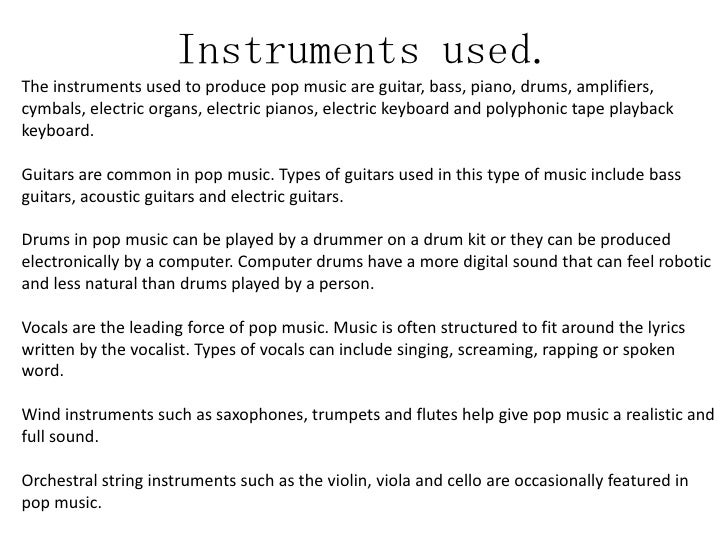 The history of pop music