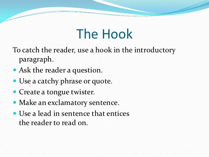 Hook Sentence Examples