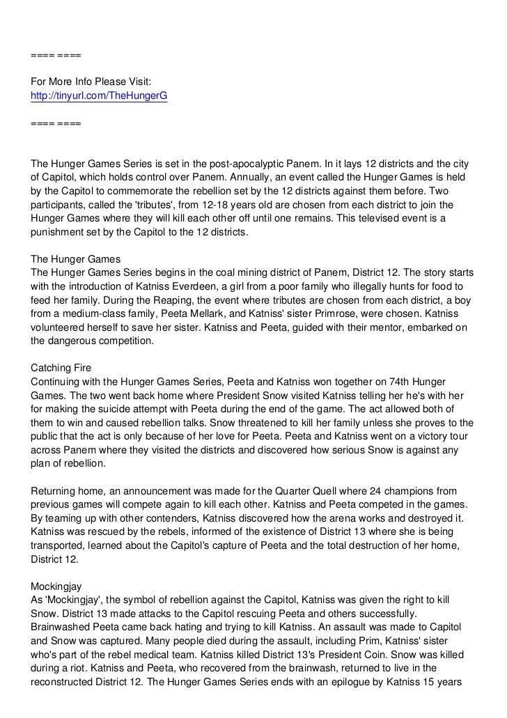 The Hunger Games Series Overview and Review of the Plot