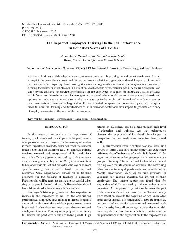 the impact of training on employees Get free research paper on impact of training on workers' performance project topics and materials in nigeria this is approved for students in accountancy, business, computer science. the impact of training on employees Get free research paper on impact of training on workers' performance project topics and materials in nigeria this is approved for students in accountancy, business, computer science.