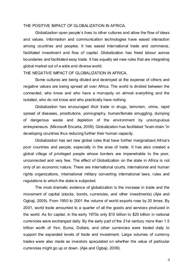 Globalisation Argument Essay