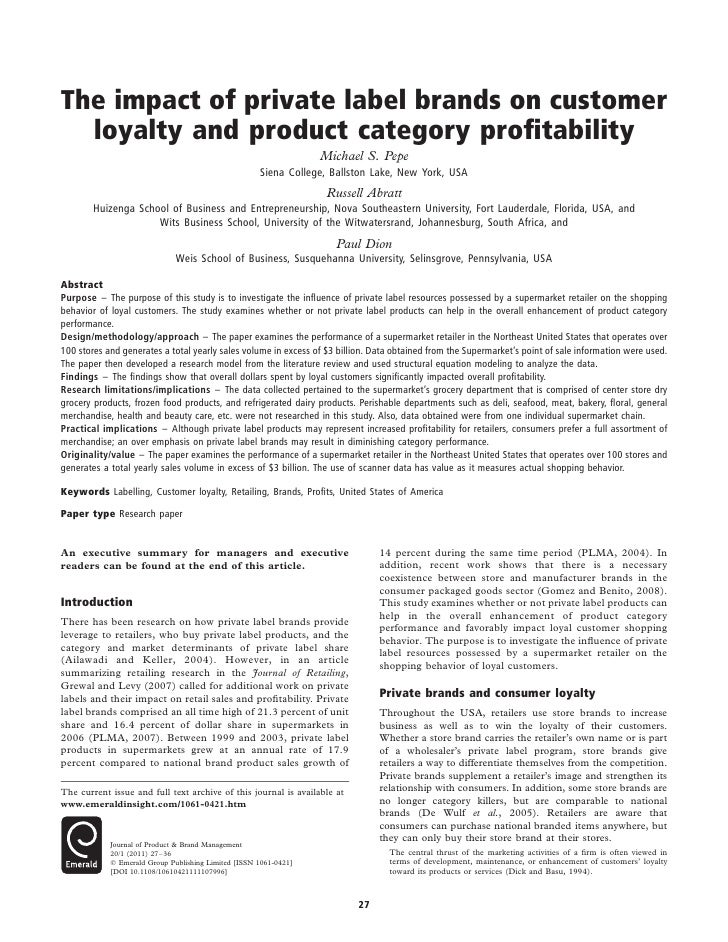 Dissertation report on brand loyalty