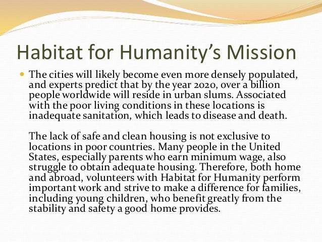 Importance Of Habitat For Humanity