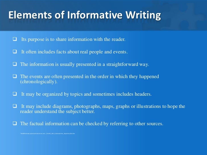 Writing an informative essay instructions