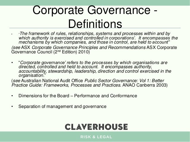 Definition of clinical governance in healthcare