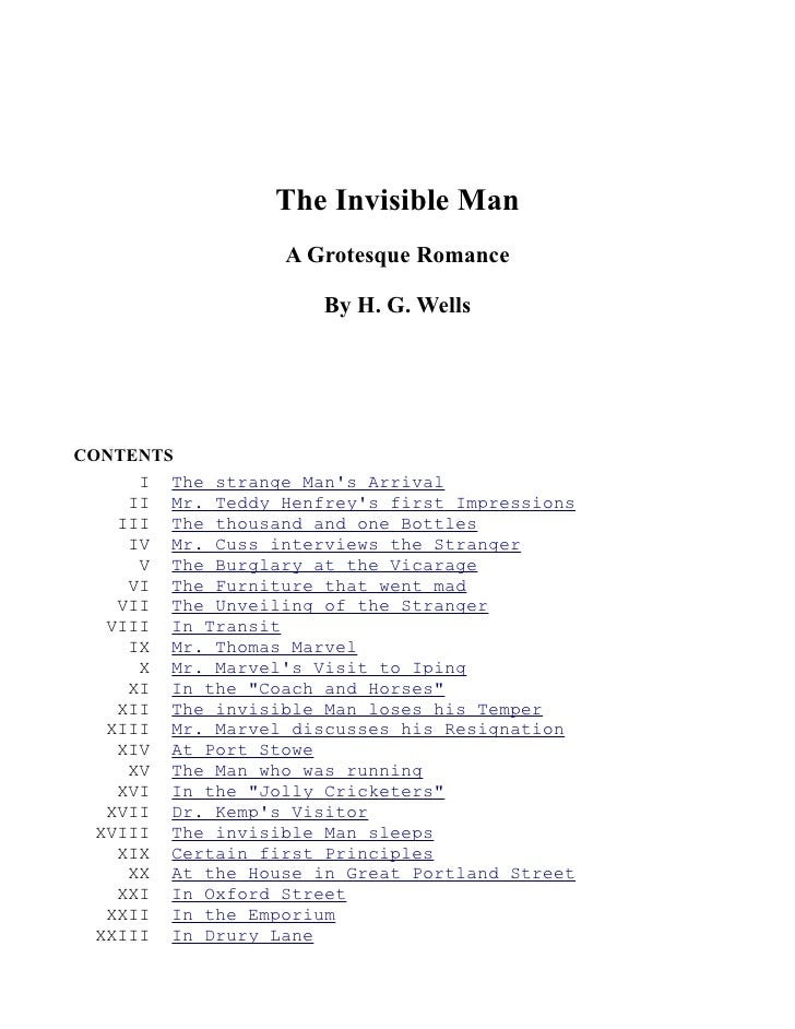 Invisible man h.g well essay