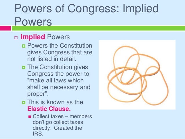 examples of implied powers of congress