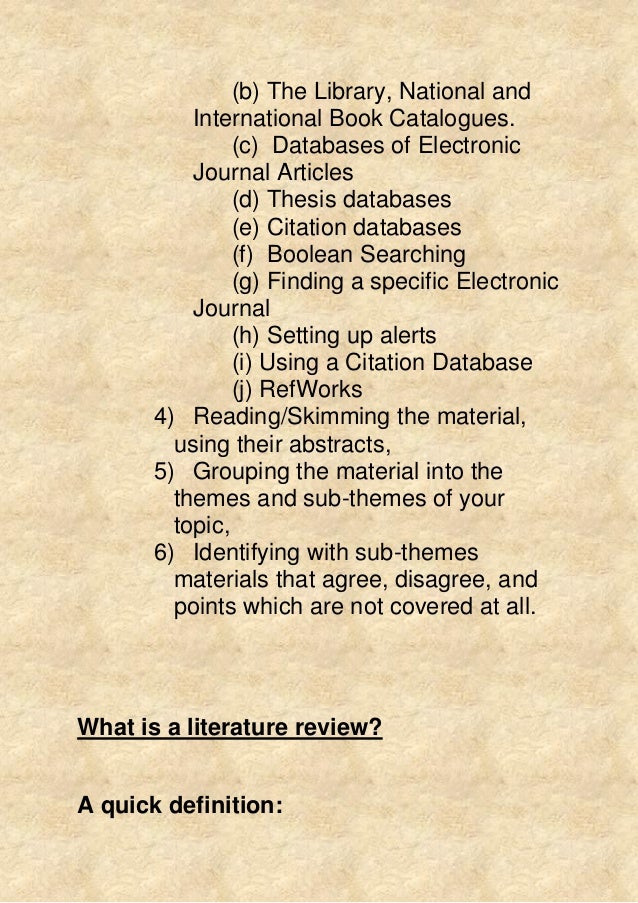 Literature review wikipedia