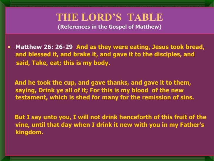 The Lord’S Table