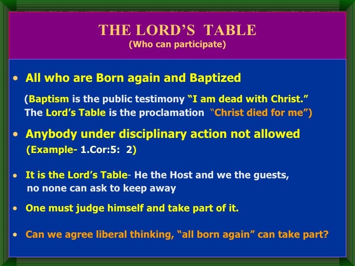 The Lord’S Table
