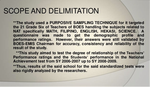 Sample scope and delimitation research paper