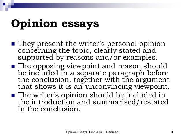 Opinion essays samples