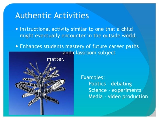 instruction classroom authentic activities in