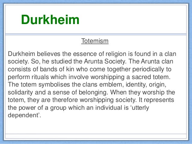 The Totem By Durkheim