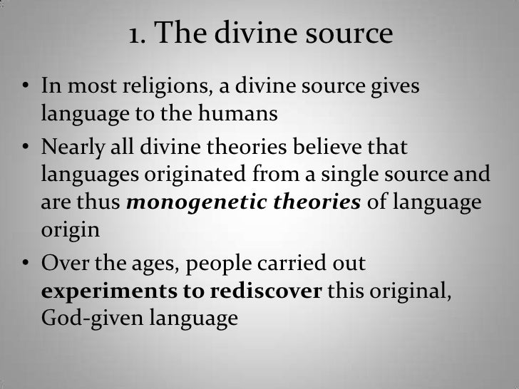 The origins of language