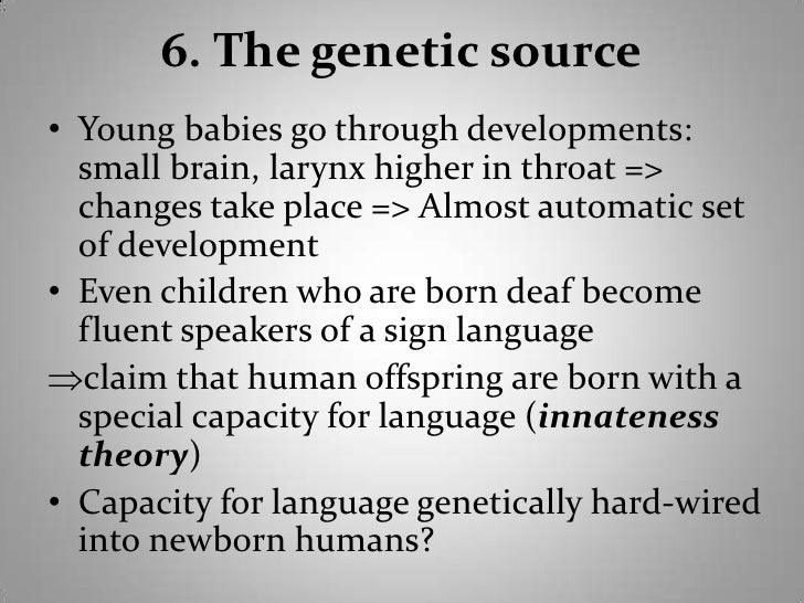 The origins of language