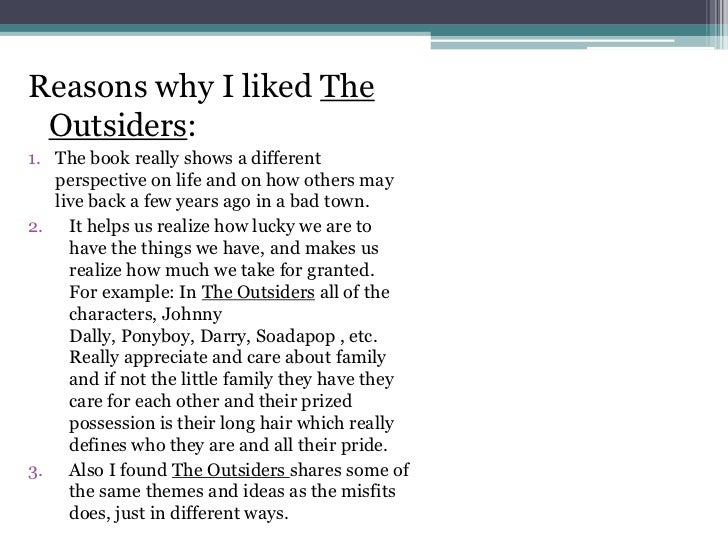 The outsiders book report example