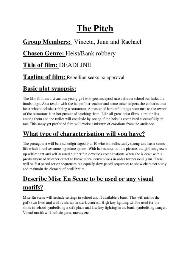 Film pitch presentation picture