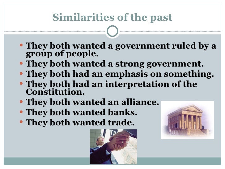 the differences and similarities between the federalists and the democratic republicans By going through this short list you'll quickly be able to determine which side of the political aisle you are most suited for. the differences and similarities between the federalists and the democratic republicans By going through this short list you'll quickly be able to determine which side of the political aisle you are most suited for.
