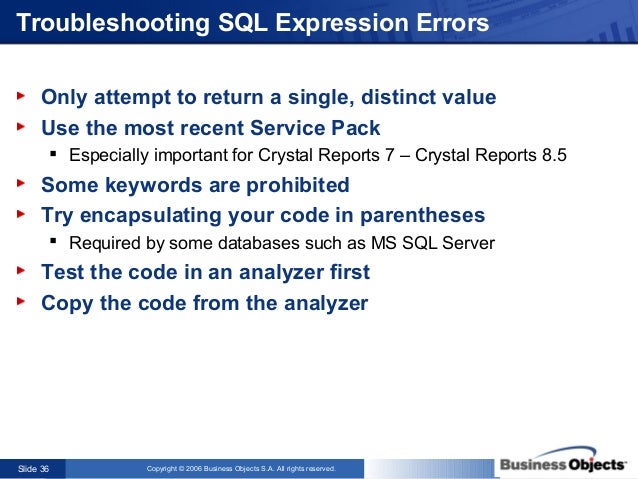 crystal errors report