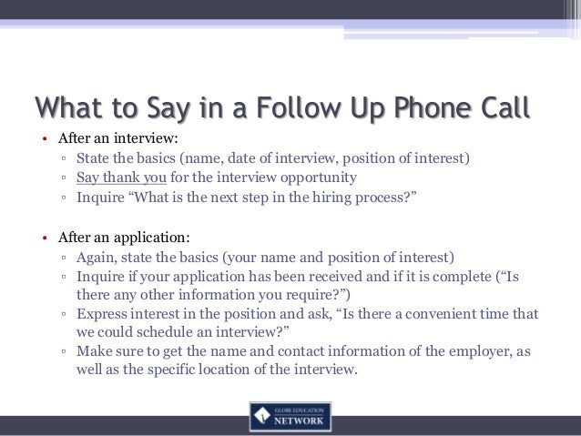 follow up interview call