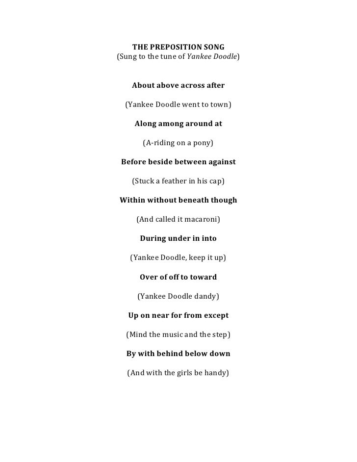 The Preposition Song
