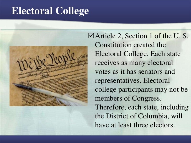 Electoral College Article 2, Section