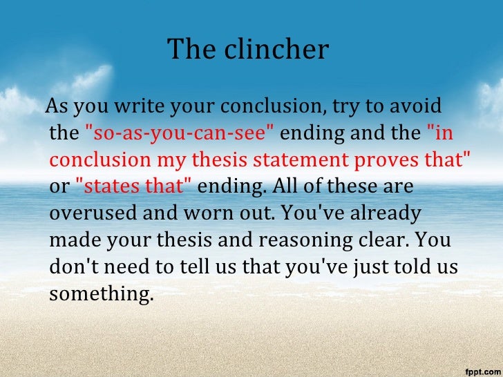 How to write a conclusion for a process essay