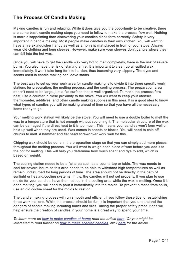 The Process Of Candle Making