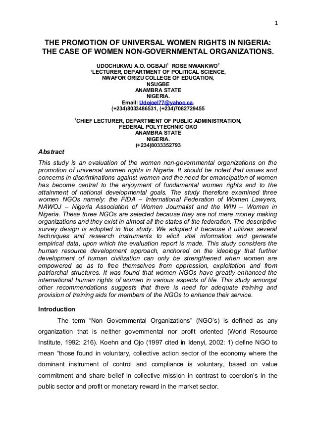 Rights of women essay
