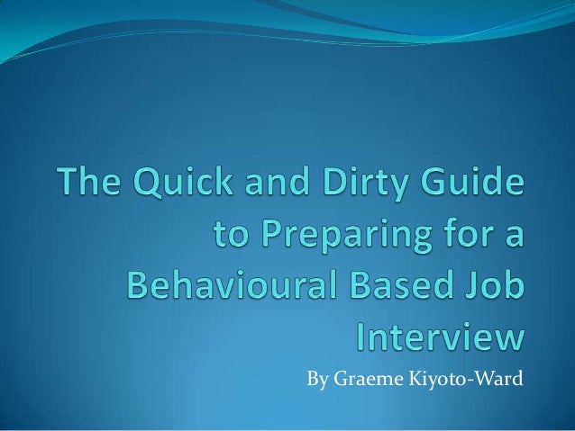 preparing for behavioural interview