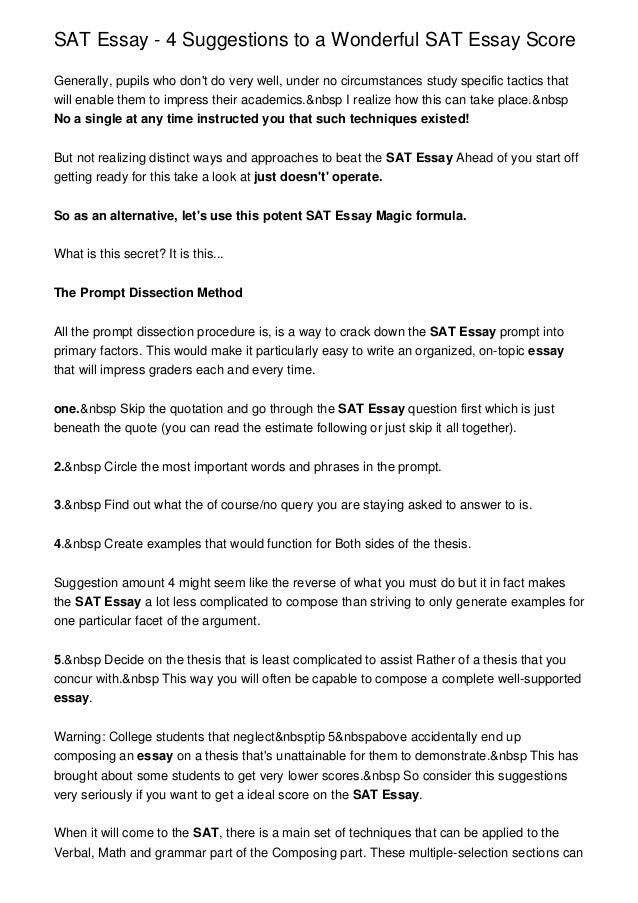 How to do well on the sat essay