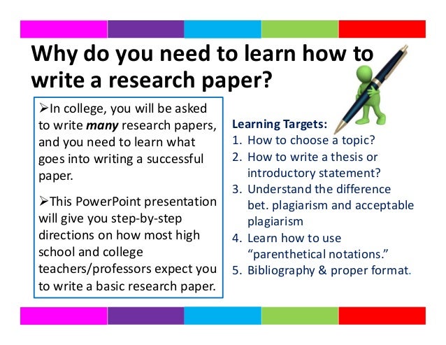 How to write a research paper with sample research papers)