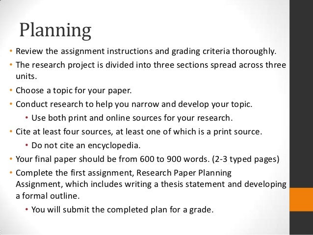 Research Paper Plan