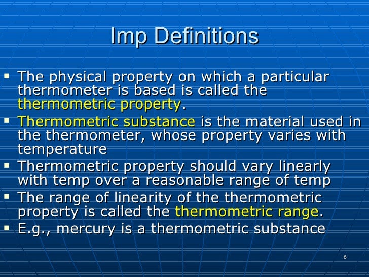 Physical Properties Of A Thermometric Liquid Physical Properties Of A Thermometric Liquid