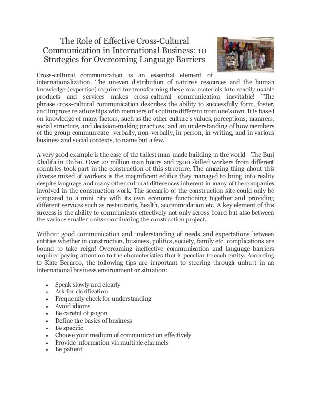 the role of effective communication in the role of effective communication in