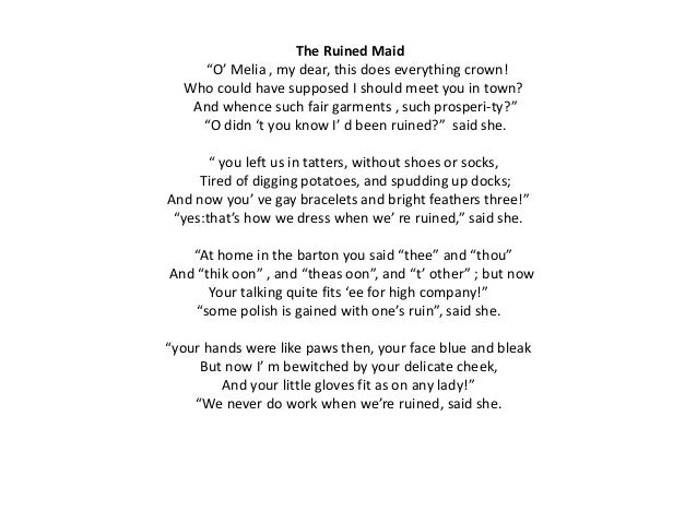thomas hardy the ruined maid essay thomas hardy the ruined maid essay