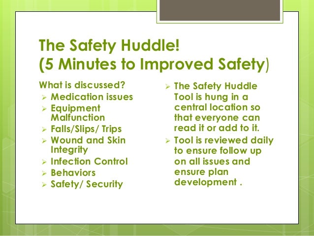 The safety huddle simple and safe communication hotel dieu shaver hea…