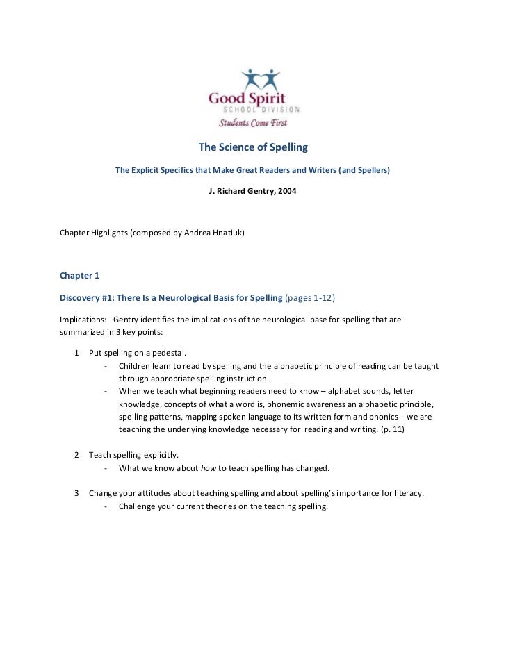 The science of spelling