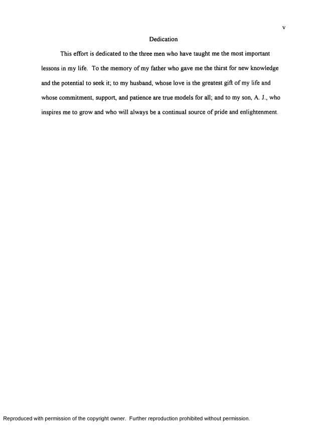 Sample dedication paragraph on thesis