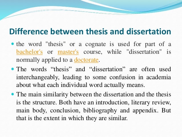 Thesis VS Dissertation 7 Differences and Similarities